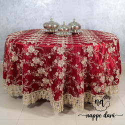 Nappe ronde tulle rouge...