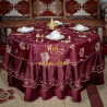 Nappe Grenat à fleurs Gold pour Table Ronde