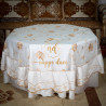 Nappe Blanc à fleurs Gold pour Table Ronde