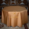 Nappe Gold à fleurs Blanches pour Table Ronde