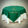 Nappe de table Double Face, couleur verte /face avec motif et face simple élégante  - Carrée -140 cm