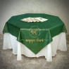 Nappe de table Double Face, couleur verte /face avec motif et face simple élégante  - Carrée -140 cm