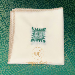 Nappe de table Double Face, couleur verte /face avec motif et face simple élégante  - Carrée -140 cm