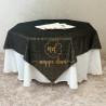 Nappe de table Double Face, couleur noire /face avec motif et face simple élégante  - Carrée -140 cm
