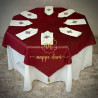 Nappe de table Double Face, couleur Bordeau /face avec motif et face simple élégante  - Carrée -140 cm