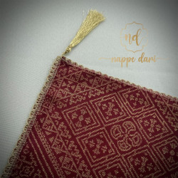 Nappe de table Double Face, couleur Bordeau /face avec motif et face simple élégante  - Carrée -140 cm