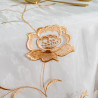 Nappe Blanc à fleurs Gold pour Table Ronde